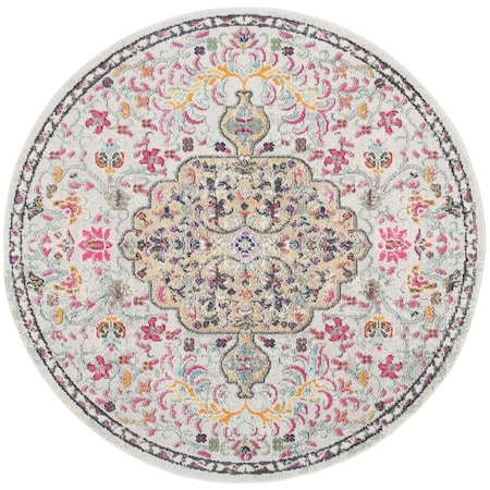 Safavieh 8 x 8 ft. Madison 400 Power Loomed Round Area Rug; Grey & Gold MAD447G-8R